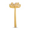 Thumbnail Image 3 of 3/8 CT. T.W. Pear Multi-Diamond Frame Open Shank Ring in 10K Gold