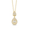 Thumbnail Image 1 of 3/8 CT. T.W. Pear Multi-Diamond Frame Drop Pendant in 10K Gold