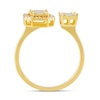Thumbnail Image 2 of 3/8 CT. T.W. Rectangle Multi-Diamond Octagon Frame Open Shank Ring in 10K Gold