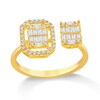 Thumbnail Image 4 of 3/8 CT. T.W. Rectangle Multi-Diamond Octagon Frame Open Shank Ring in 10K Gold