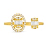 Thumbnail Image 1 of 1/4 CT. T.W. Oval Multi-Diamond Frame Open Shank Ring in 10K Gold
