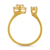 Thumbnail Image 2 of 1/4 CT. T.W. Oval Multi-Diamond Frame Open Shank Ring in 10K Gold