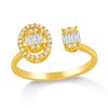 Thumbnail Image 4 of 1/4 CT. T.W. Oval Multi-Diamond Frame Open Shank Ring in 10K Gold