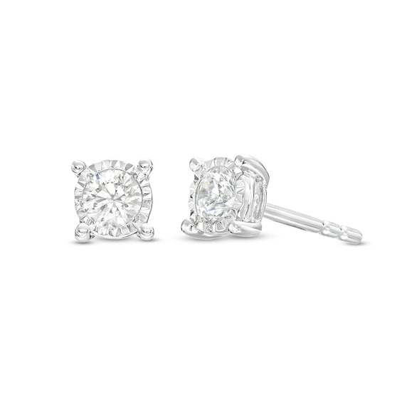 1/3 CT. T.w. Diamond Solitaire Stud Earrings in 10K White Gold (J/I3)