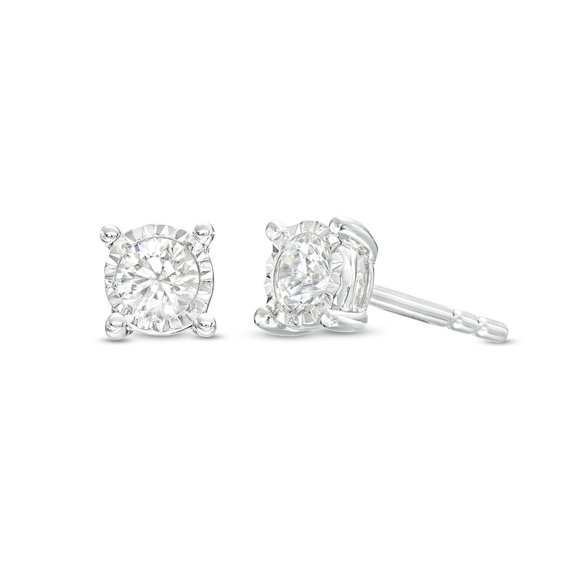 Main Image 1 of 1/3 CT. T.W. Diamond Solitaire Stud Earrings in 10K White Gold (J/I3)