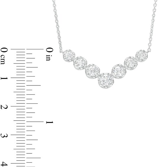 1 CT. T.w. Certified Lab-Grown Diamond Graduated Seven Stone Necklace in 14K White Gold (F/Si2)