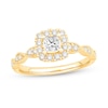 Thumbnail Image 1 of 5/8 CT. T.W. Princess-Cut Diamond Cushion Frame Twist Shank Engagement Ring in 14K Gold (I/I2)