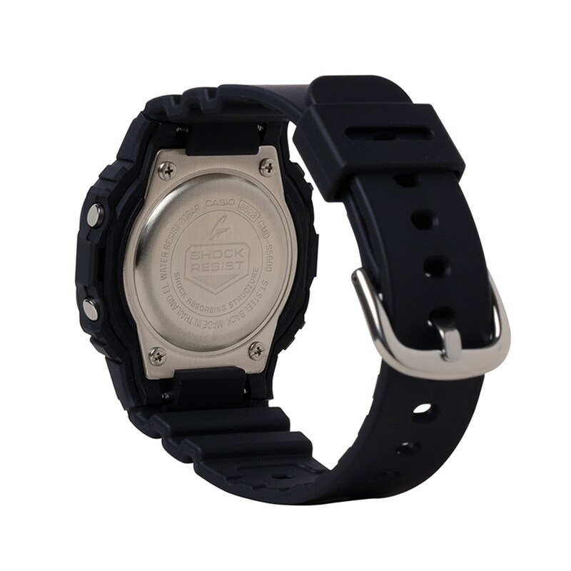 Main Image 2 of Ladies' Casio G-Shock Slim Black Strap Digital Watch with Octagonal Gold-Tone Dial (Model: GMDS5600-1)
