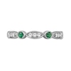 Thumbnail Image 4 of Alternating Lab-Created Emerald and White Lab-Created Sapphire Trio with Marquise Frame Art Deco Ring in Sterling Silver