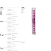 Thumbnail Image 3 of Lab-Created Ruby Channel-Set Ten Stone Hoop Earrings in Sterling Silver