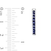 Thumbnail Image 3 of Blue Lab-Created Sapphire Channel-Set Ten Stone Hoop Earrings in Sterling Silver