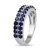 Thumbnail Image 3 of Blue Lab-Created Sapphire Double Row Vintage-Style Ring in Sterling Silver