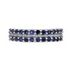 Thumbnail Image 4 of Blue Lab-Created Sapphire Double Row Vintage-Style Ring in Sterling Silver