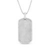 Thumbnail Image 0 of Men's 3/4 CT. T.W. Diamond Border Beaded Dog Tag Pendant in Sterling Silver - 20"