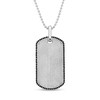 Thumbnail Image 1 of Men's 3/4 CT. T.W. Black Diamond Border Beaded Dog Tag Pendant in Sterling Silver - 20"