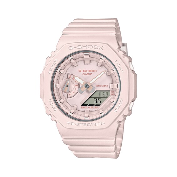 Ladies' Casio G-Shock S Series Pink Resin Strap Watch with Pink Dial (Model: Gmas2100Ba4A)