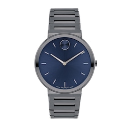 Men's Movado Bold Horizon Grey IP Watch with Blue Dial (Model: 3601076)
