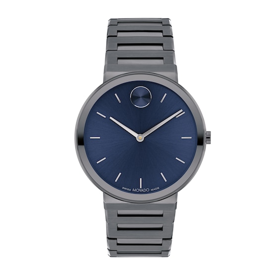 Men's Movado Bold Horizon Grey IP Watch with Blue Dial (Model: 3601076)
