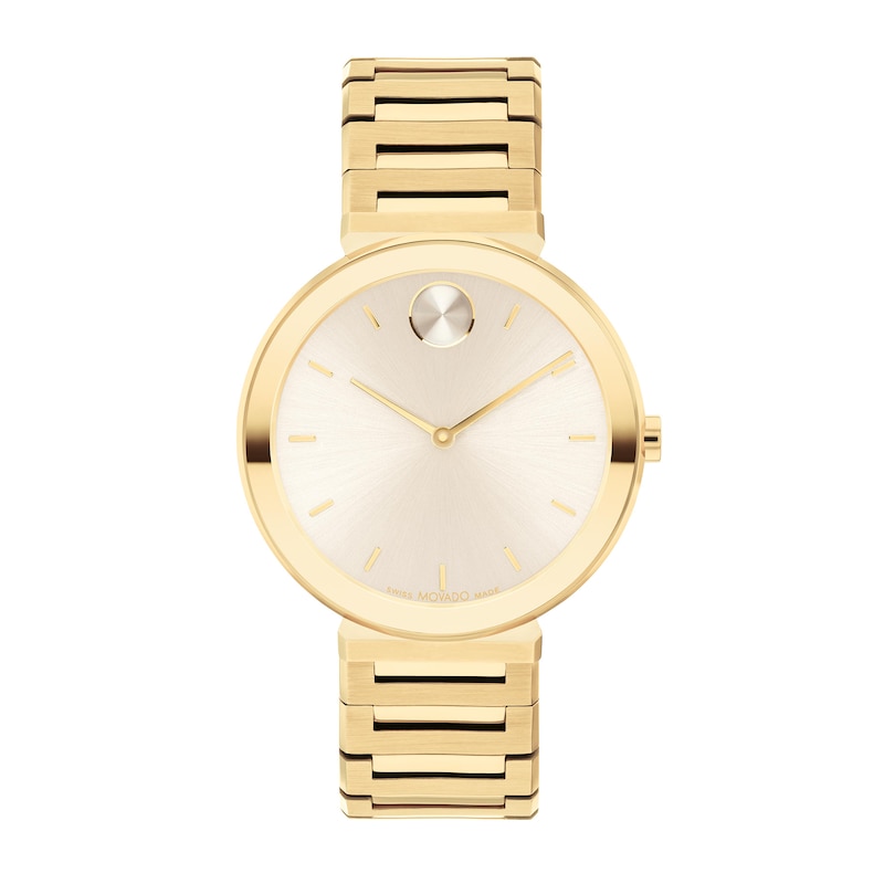 Ladies' Movado Bold Horizon Gold-Tone IP Watch with Beige Dial (Model: 3601088)