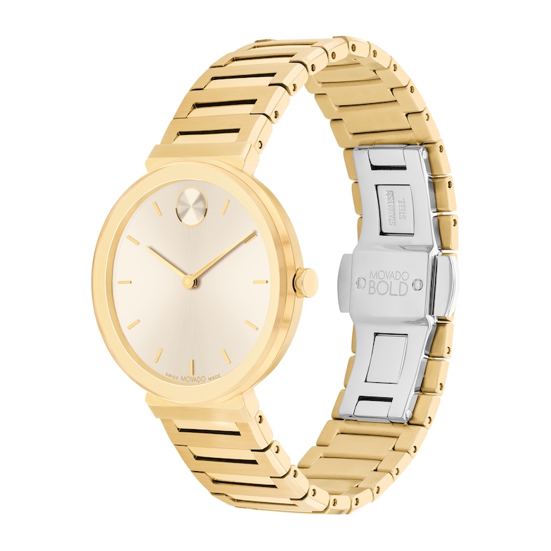 Ladies' Movado Bold Horizon Gold-Tone IP Watch with Beige Dial (Model: 3601088)