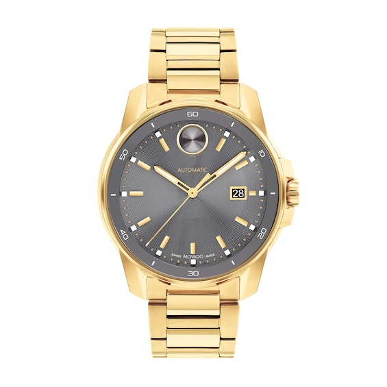 Men's Movado Bold Verso Gold-Tone IP Automatic Watch with Grey Dial (Model: 3601053)