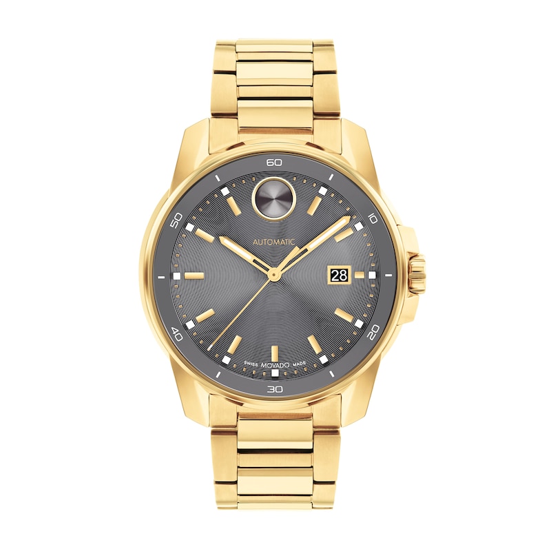 Men's Movado Bold Verso Gold-Tone IP Automatic Watch with Grey Dial (Model: 3601053)