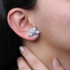 Thumbnail Image 2 of Marquise Blue Topaz Petals Star-Shaped Flower Stud Earrings in Sterling Silver