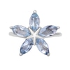 Thumbnail Image 4 of Marquise Blue Topaz Petals Star-Shaped Flower Ring in Sterling Silver