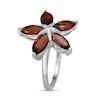 Thumbnail Image 3 of Marquise Garnet Petals Star-Shaped Flower Ring in Sterling Silver