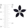 Thumbnail Image 3 of Marquise Black Sapphire Petals Star-Shaped Flower Stud Earrings in Sterling Silver