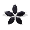 Thumbnail Image 3 of Marquise Black Sapphire Petals Star-Shaped Flower Ring in Sterling Silver