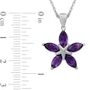 Thumbnail Image 4 of Marquise Amethyst Petals Star-Shaped Flower Drop Pendant in Sterling Silver