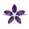 Thumbnail Image 4 of Marquise Amethyst Petals Star-Shaped Flower Ring in Sterling Silver