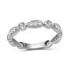 Thumbnail Image 1 of Alternating Aquamarine and White Lab-Created Zircon Trio with Marquise Frame Art Deco Ring in Sterling Silver