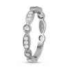 Thumbnail Image 3 of Alternating Aquamarine and White Lab-Created Zircon Trio with Marquise Frame Art Deco Ring in Sterling Silver