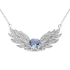 Thumbnail Image 1 of 8.0mm Heart-Shaped Blue and White Topaz Angel Wings Necklace in Sterling Silver