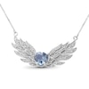 Thumbnail Image 3 of 8.0mm Heart-Shaped Blue and White Topaz Angel Wings Necklace in Sterling Silver