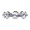 Thumbnail Image 0 of Graduated Tanzanite Bold Interlocking Chain Link Line Bracelet in Sterling Silver