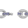 Thumbnail Image 2 of Graduated Tanzanite Bold Interlocking Chain Link Line Bracelet in Sterling Silver