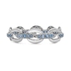 Thumbnail Image 1 of Graduated Blue Topaz Bold Interlocking Chain Link Line Bracelet in Sterling Silver