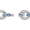 Thumbnail Image 3 of Graduated Blue Topaz Bold Interlocking Chain Link Line Bracelet in Sterling Silver