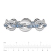 Thumbnail Image 4 of Graduated Blue Topaz Bold Interlocking Chain Link Line Bracelet in Sterling Silver