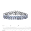 Thumbnail Image 4 of Sideways Oval Sky Blue Topaz Triple Row Line Bracelet in Sterling Silver - 7.5"
