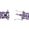 Thumbnail Image 3 of Sideways Oval Amethyst Triple Row Line Bracelet in Sterling Silver - 7.5"