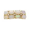 Thumbnail Image 4 of Oval Opal and White Lab-Created Zircon Double Row Eight Stone Ring in Sterling Silver with 14K Gold Plate