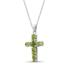 Thumbnail Image 3 of Oval Peridot Six Stone Cross Pendant in Sterling Silver