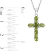 Thumbnail Image 4 of Oval Peridot Six Stone Cross Pendant in Sterling Silver