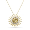 Thumbnail Image 1 of 9.0mm Citrine and 1/10 CT. T.W. Diamond Frame Sunburst Pendant in Sterling Silver with 14K Gold Plate