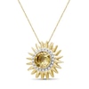 Thumbnail Image 3 of 9.0mm Citrine and 1/10 CT. T.W. Diamond Frame Sunburst Pendant in Sterling Silver with 14K Gold Plate