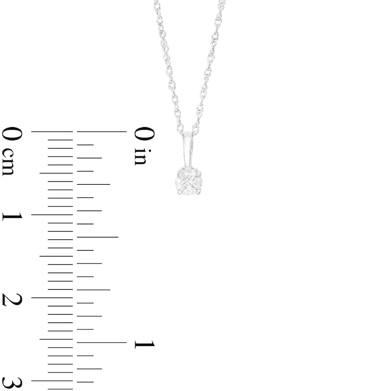 Essentials 1/2 CT. T.W. Princess-Cut and Round Diamond Solitaire Pendant and Earrings Set in 10K White Gold (J/I3)